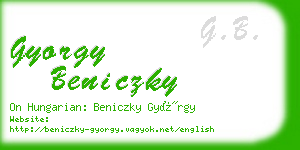 gyorgy beniczky business card